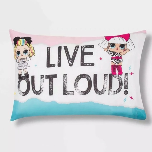 LOL Surprise ROCK STAR GIRLS Reversible Standard Pillowcase 20in X 30 in New - Picture 2 of 2